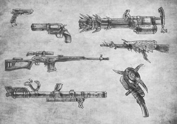 Alcune delle mirabolanti armi illustrate all'interno del manuale!