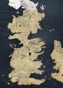 La mappa del Westeros, con la costa occidentale di Essos