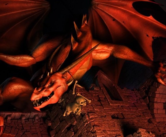 il grande dragone rosso di cui sopra nello studio del dentista che gli ha appena mostrato le pinze XD